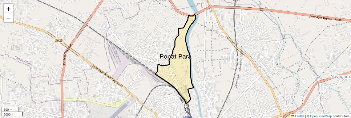 Location Map of Popat Para, Rajkot