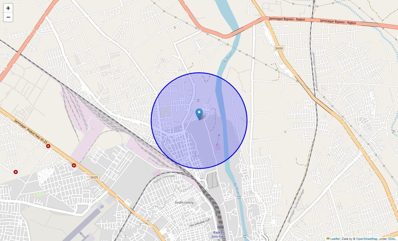 Location Map of Popat Para, Rajkot