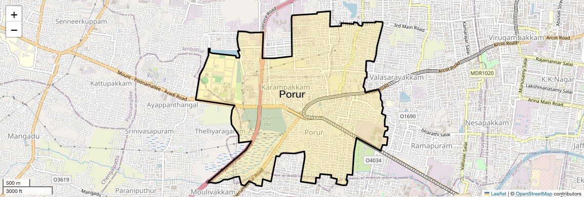 Location Map of Porur, Chennai