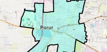Location Map of Porur, Chennai