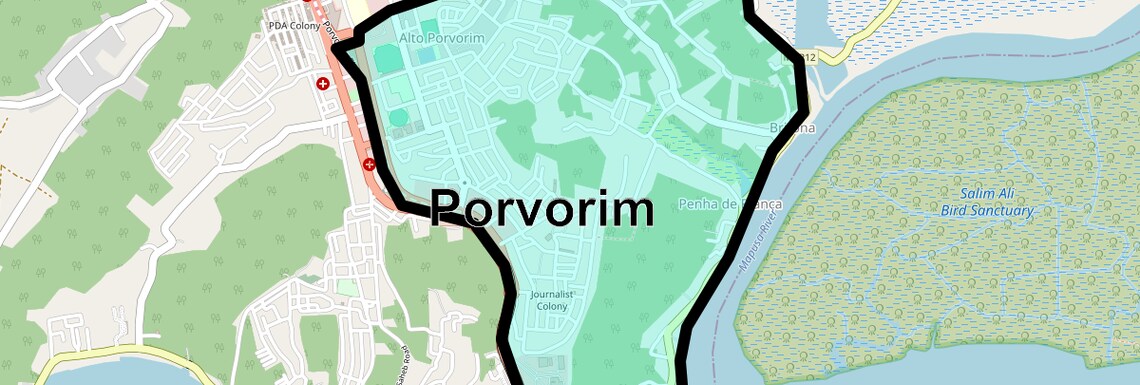 Location Map of Porvorim, Goa