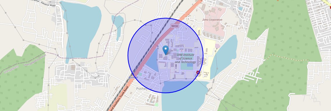 Location Map of Potheri, Chennai