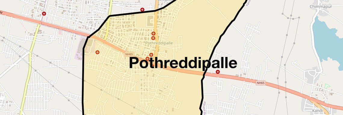 Location Map of Pothreddipalle, Hyderabad