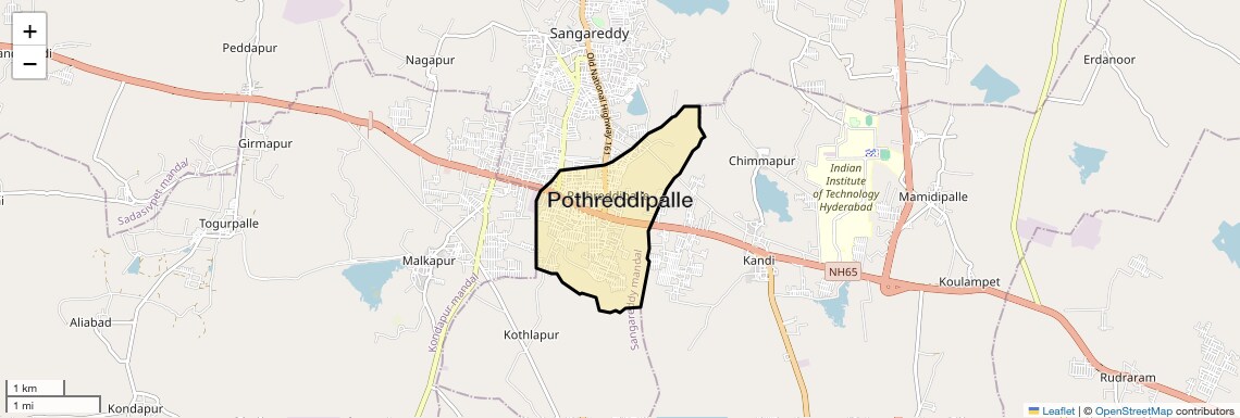 Location Map of Pothreddipalle, Hyderabad