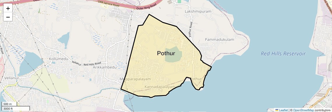 Location Map of Pothur, Chennai