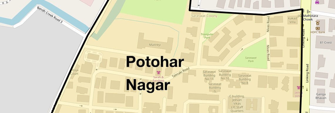 Location Map of Potohar Nagar, Mumbai