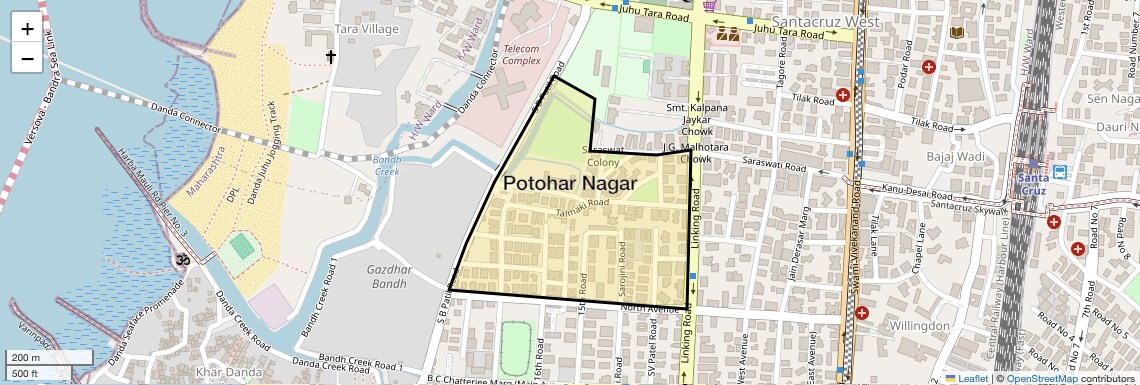 Location Map of Potohar Nagar, Mumbai