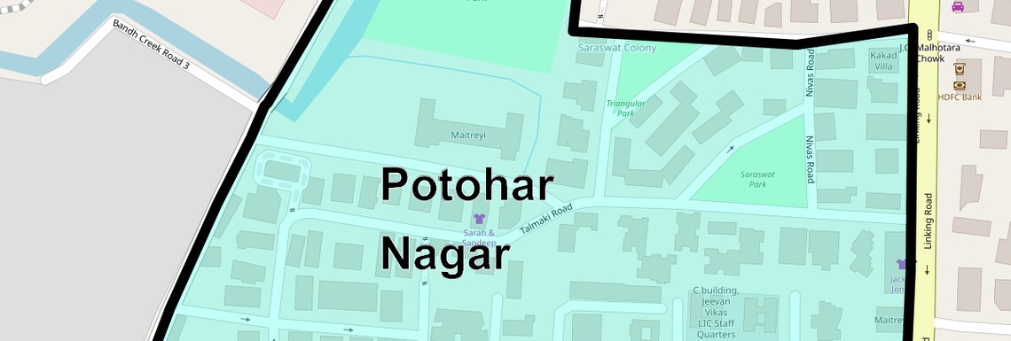 Location Map of Potohar Nagar, Mumbai