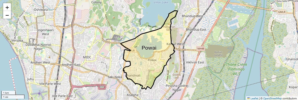 Location Map of Powai, Mumbai