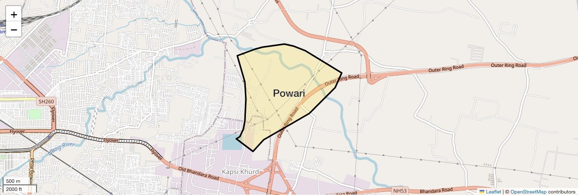 Location Map of Powari, Nagpur