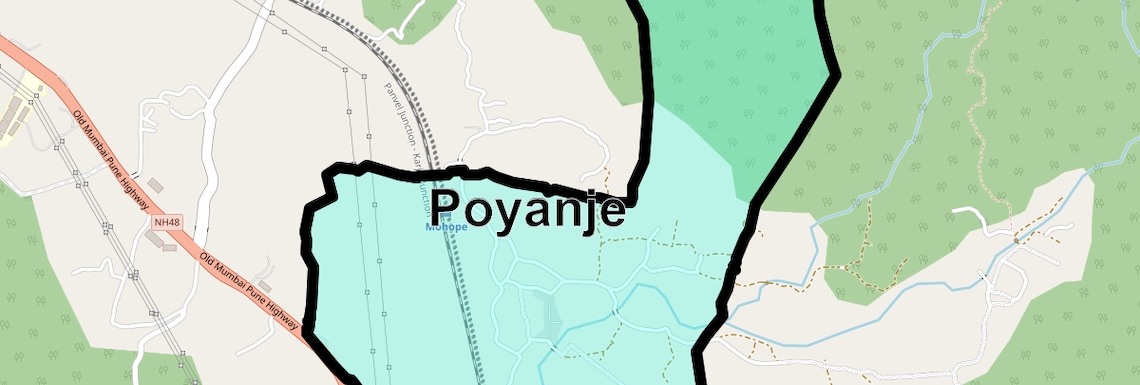 Location Map of Poyanje, Navi Mumbai