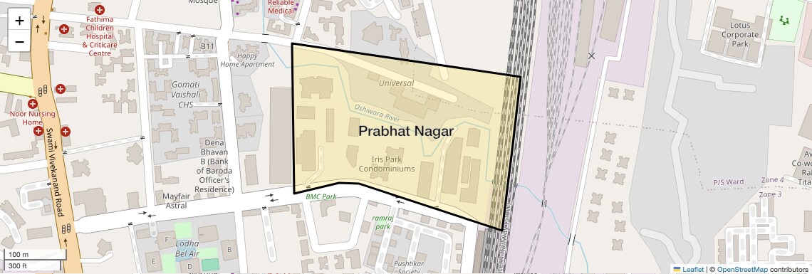 Location Map of Prabhat Nagar, Mumbai