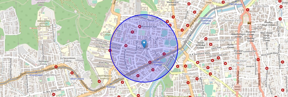 Location Map of Prabhat Road, Pune