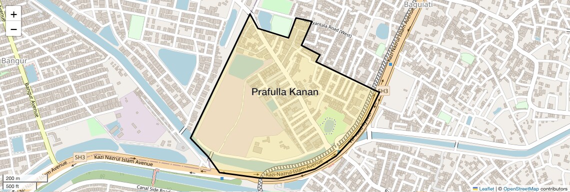 Location Map of Prafulla Kanan, Kolkata