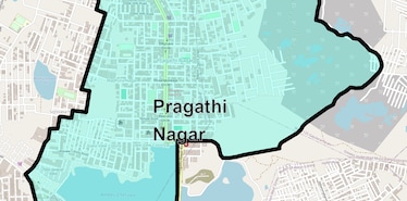 Location Map of Pragathi Nagar, Hyderabad