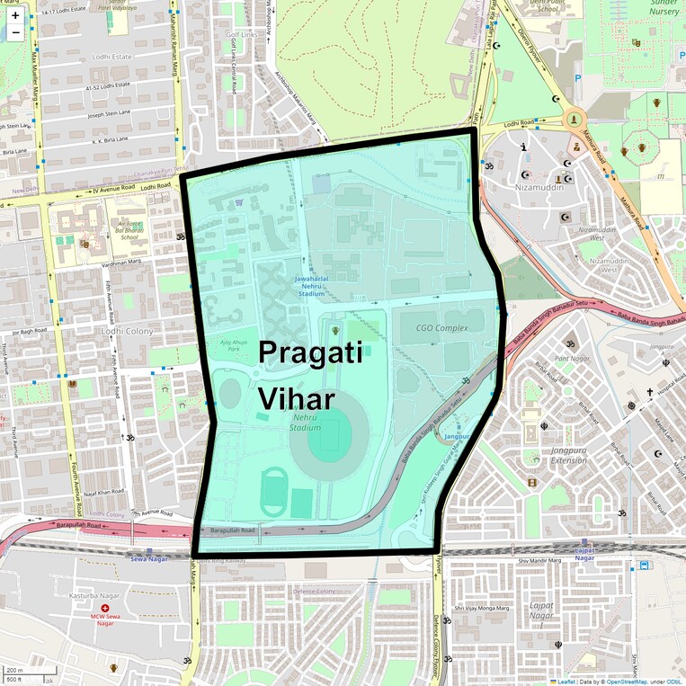 Location Map of Pragati Vihar