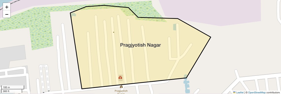Location Map of Pragjyotish Nagar, Guwahati