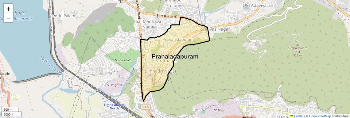 Location Map of Prahaladapuram, Vizag