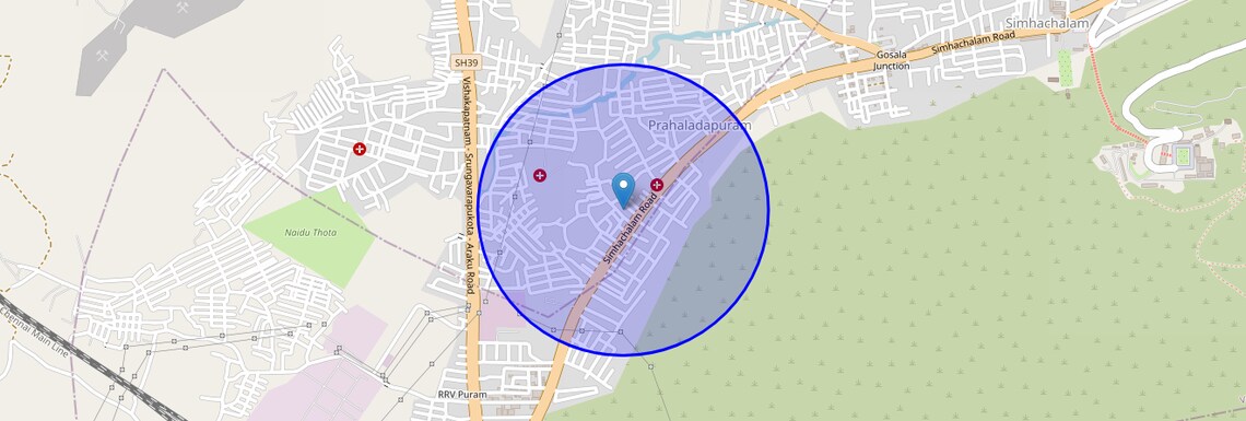 Location Map of Prahaladapuram, Vizag