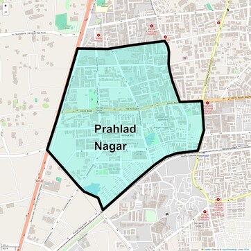 Location Map of Prahlad Nagar, Ahmedabad