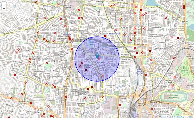 Location Map of Prakash Nagar