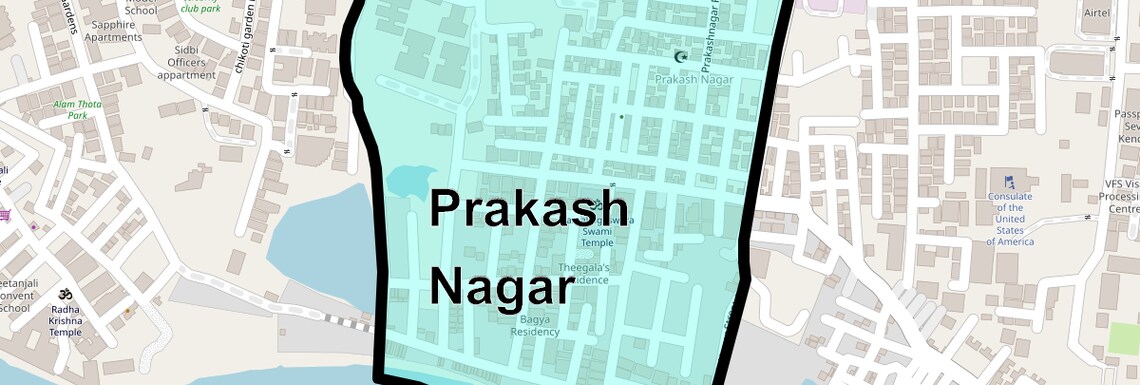 Location Map of Prakash Nagar, Hyderabad