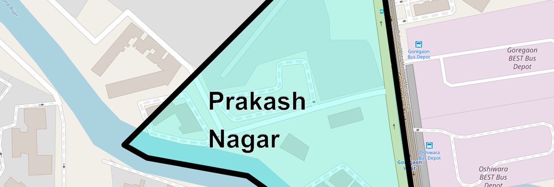 Location Map of Prakash Nagar, Mumbai