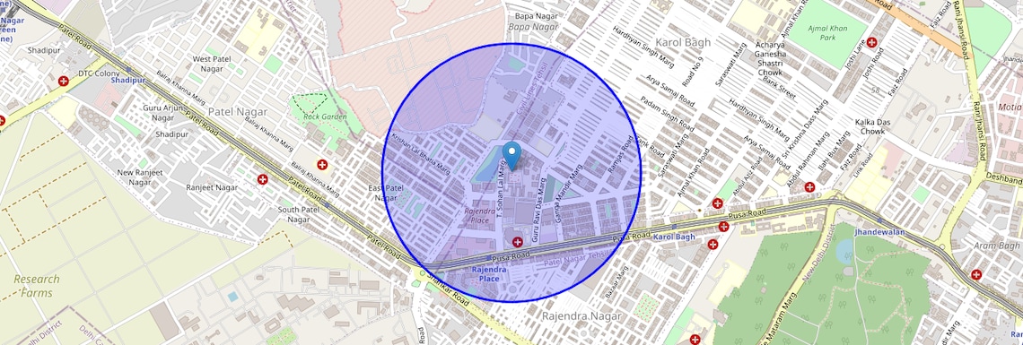 Location Map of Prasad Nagar, Delhi