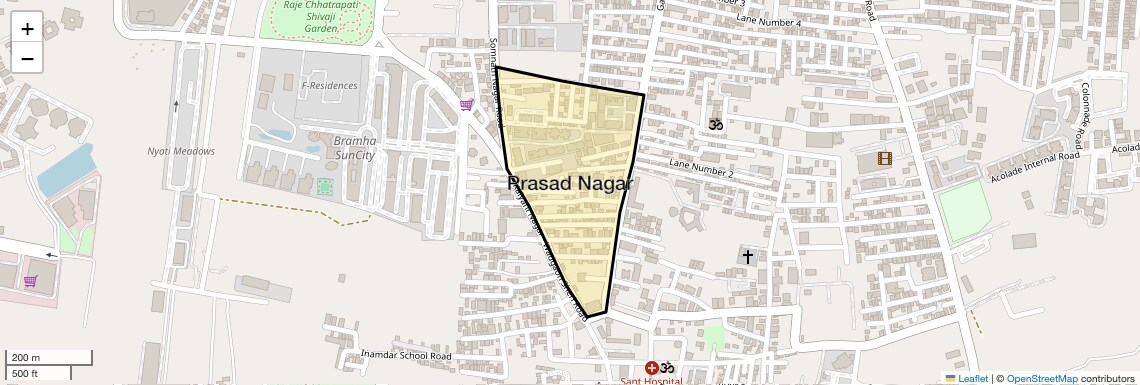 Location Map of Prasad Nagar, Pune