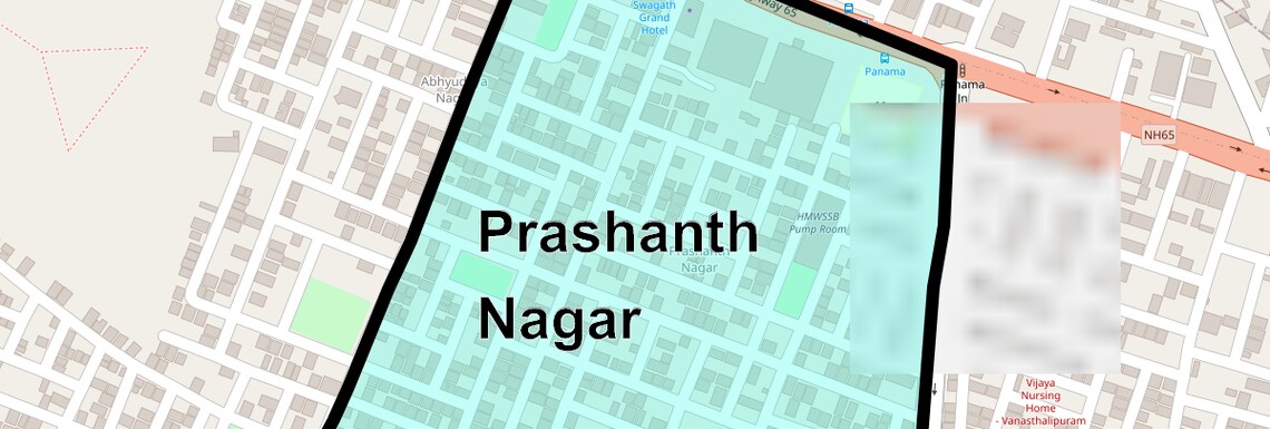 Location Map of Prashanth Nagar, Hyderabad