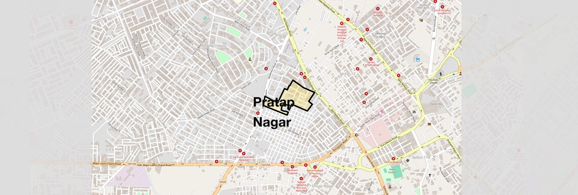 Location Map of Pratap Nagar, Gurgaon