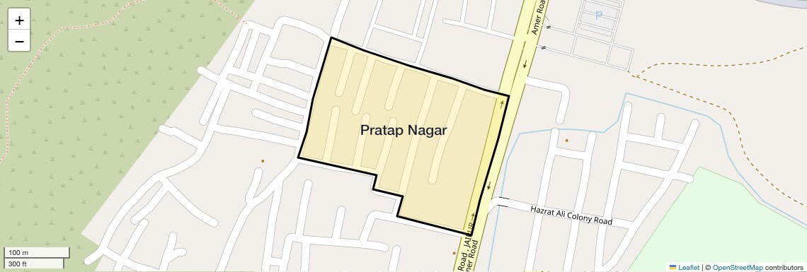 Location Map of Pratap Nagar, Jaipur