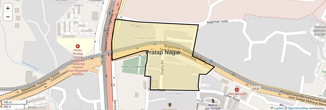 Location Map of Pratap Nagar, Mumbai