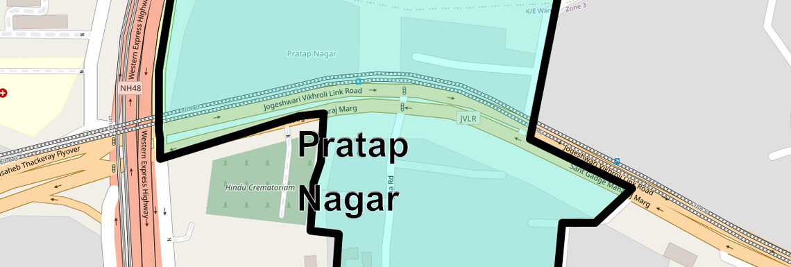 Location Map of Pratap Nagar, Mumbai