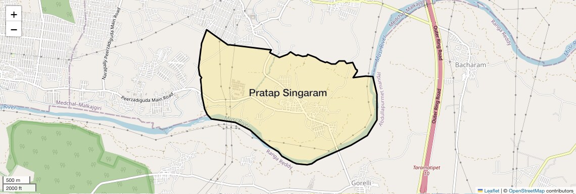 Location Map of Pratap Singaram, Hyderabad