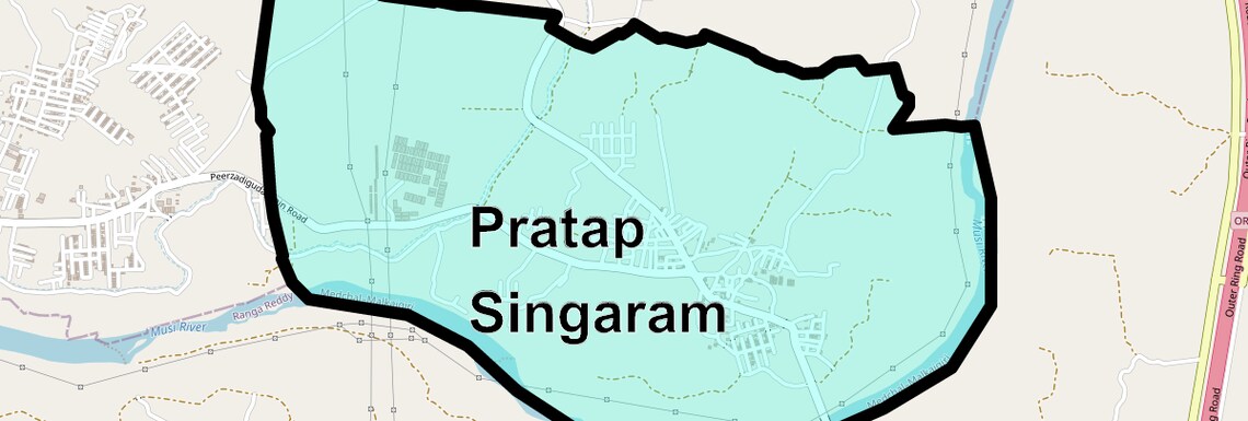 Location Map of Pratap Singaram, Hyderabad