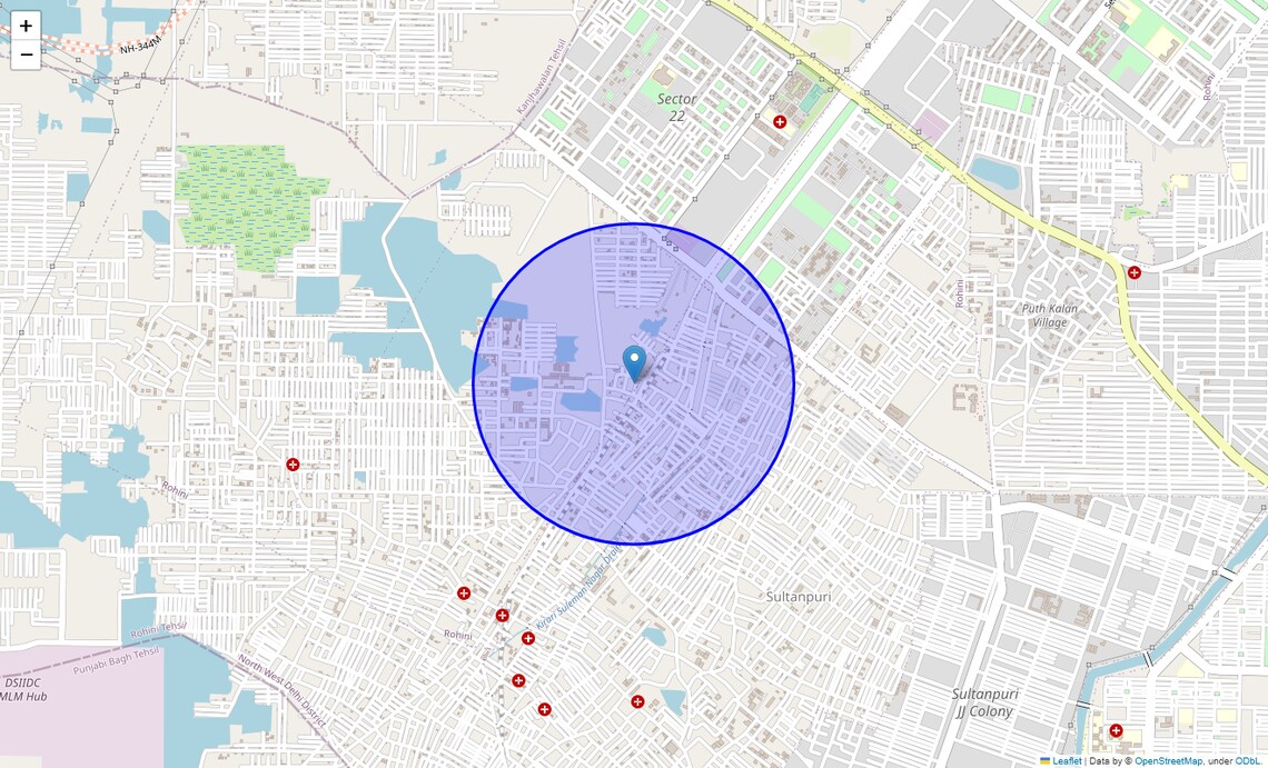 Location Map of Pratap Vihar, Delhi