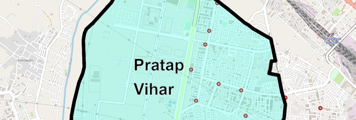 Location Map of Pratap Vihar, Ghaziabad