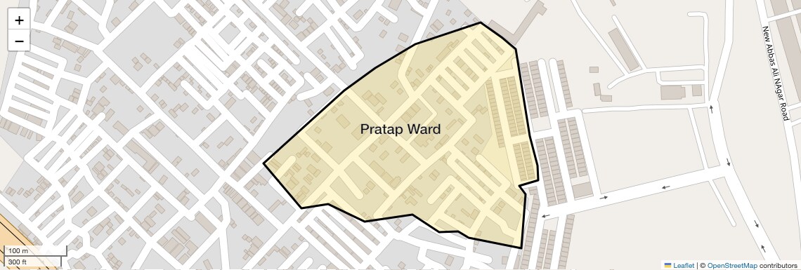 Location Map of Pratap Ward, Bhopal