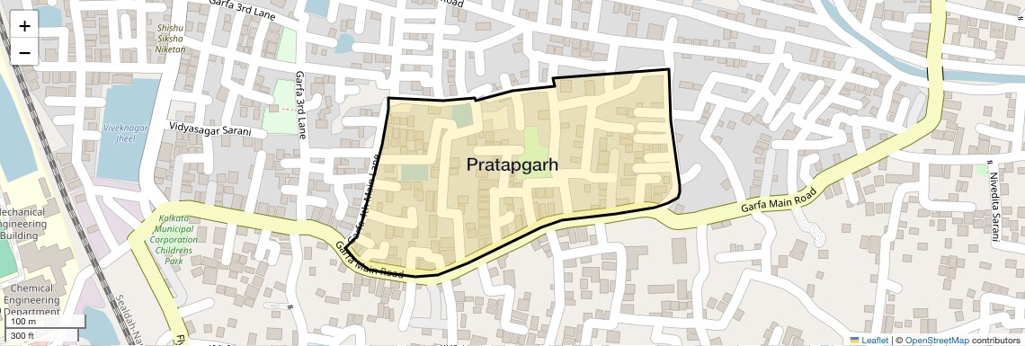 Location Map of Pratapgarh, Kolkata