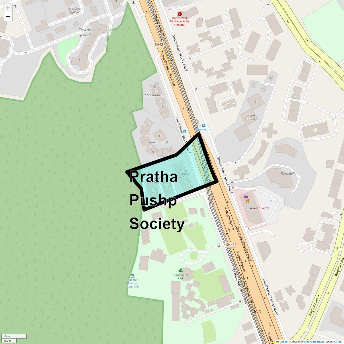 Location Map of Pratha Pushp Society, Thane