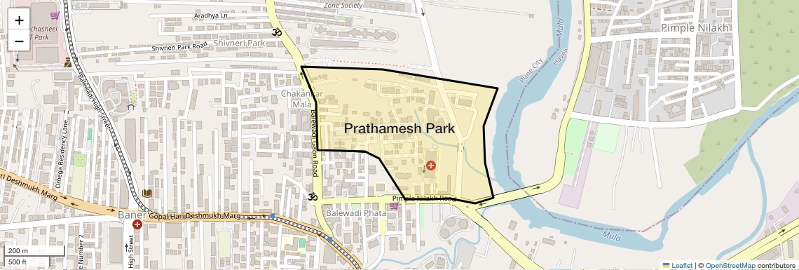 Location Map of Prathamesh Park, Pune