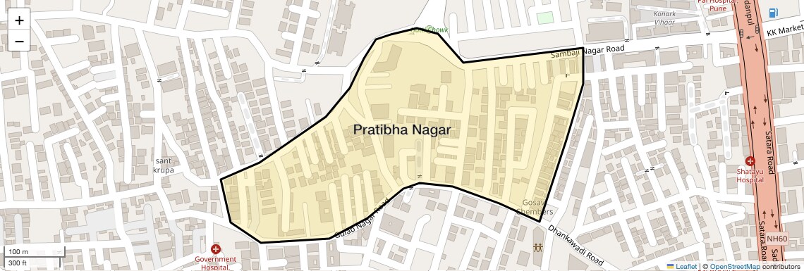 Location Map of Pratibha Nagar, Pune