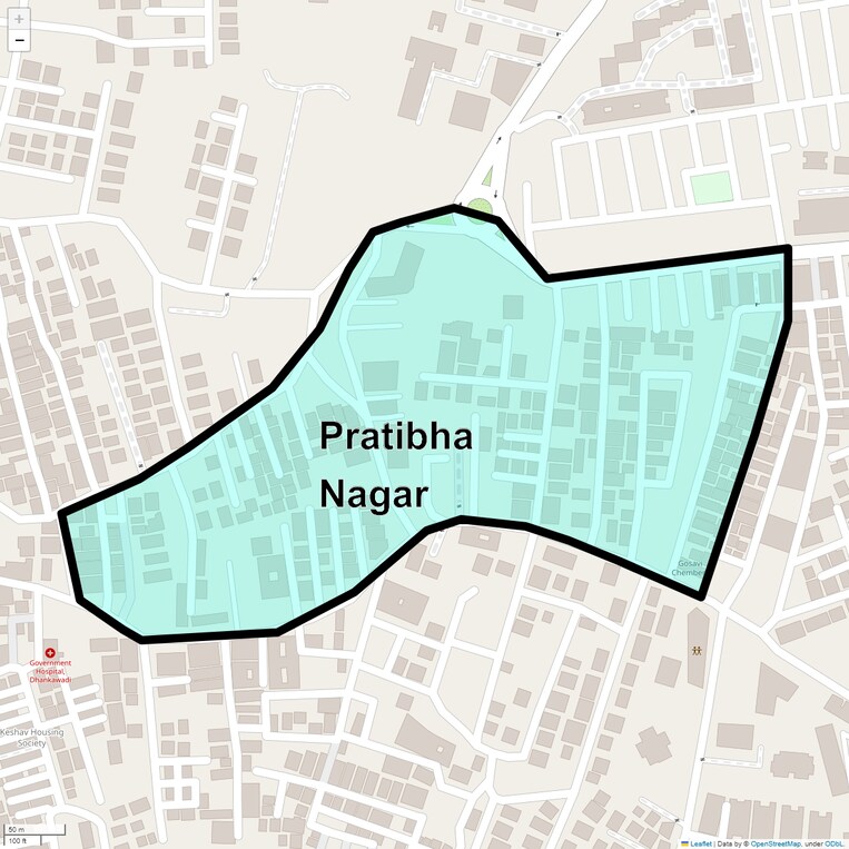 Location Map of Pratibha Nagar