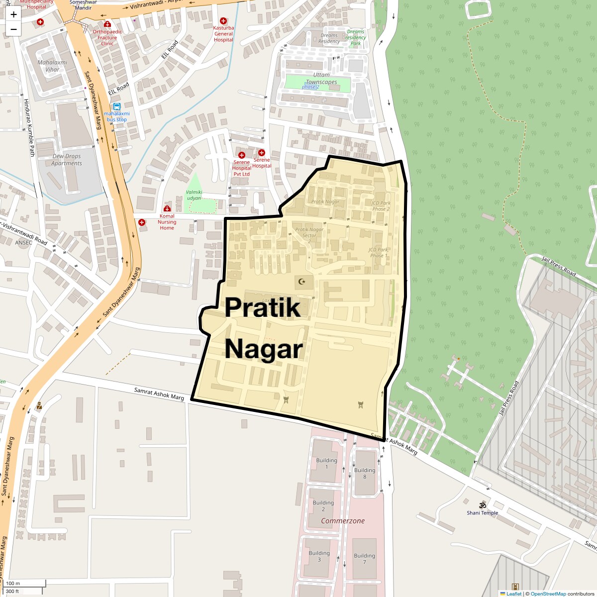 Location Map of Pratik Nagar, Pune