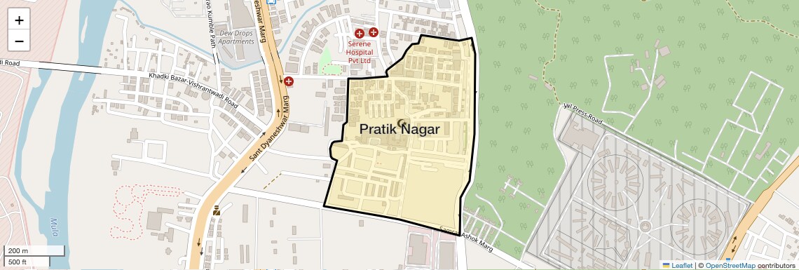 Location Map of Pratik Nagar, Pune