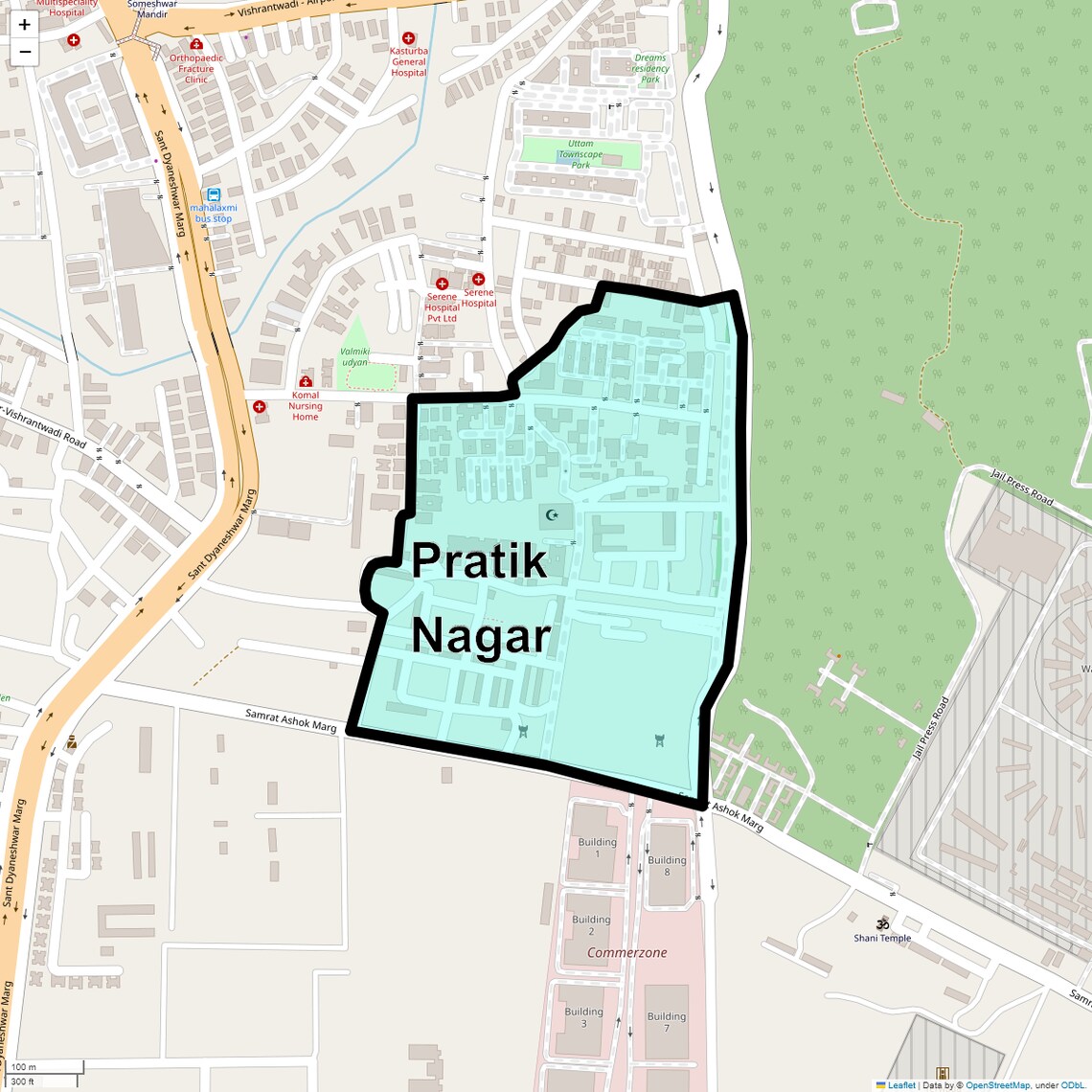 Location Map of Pratik Nagar, Pune