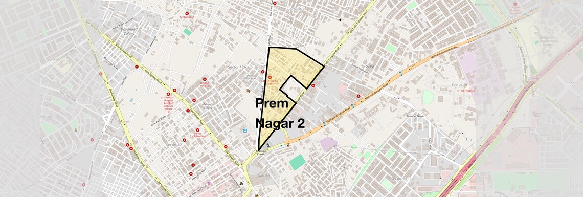 Location Map of Prem Nagar 2, Gurgaon