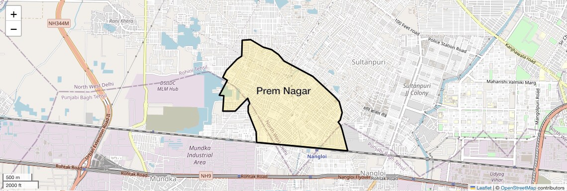 Location Map of Prem Nagar, Delhi
