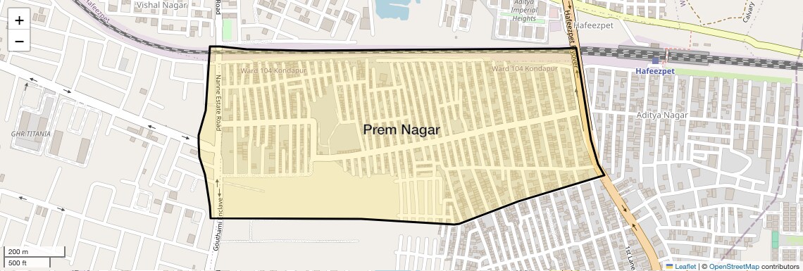 Location Map of Prem Nagar, Hyderabad